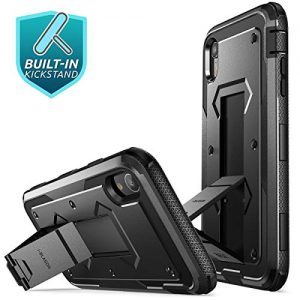 i-Blason iPhone XR Case, [Armorbox] [Built in Screen Protector][Full body] [Heavy Duty Protection] [Kickstand] Shock Reduction Case for Apple iPhone XR 6.1 Inch (2018 Release) (Black)