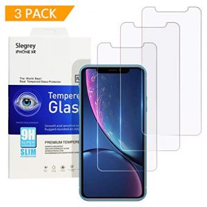 Slegrey Screen Protector for iPhone XR, [3 Pack] Premium Tempered Glass [Lifetime Replacement Warranty] [High Definition] [Ultra Thin] [6.1″], 3Pack