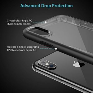 Syncwire UltraRock iPhone X Case, iPhone X Protective Cover with Advanced Drop Protection and Air Cushion Safeguard Technology for Apple iPhone X/10 (2017) – Matte Black